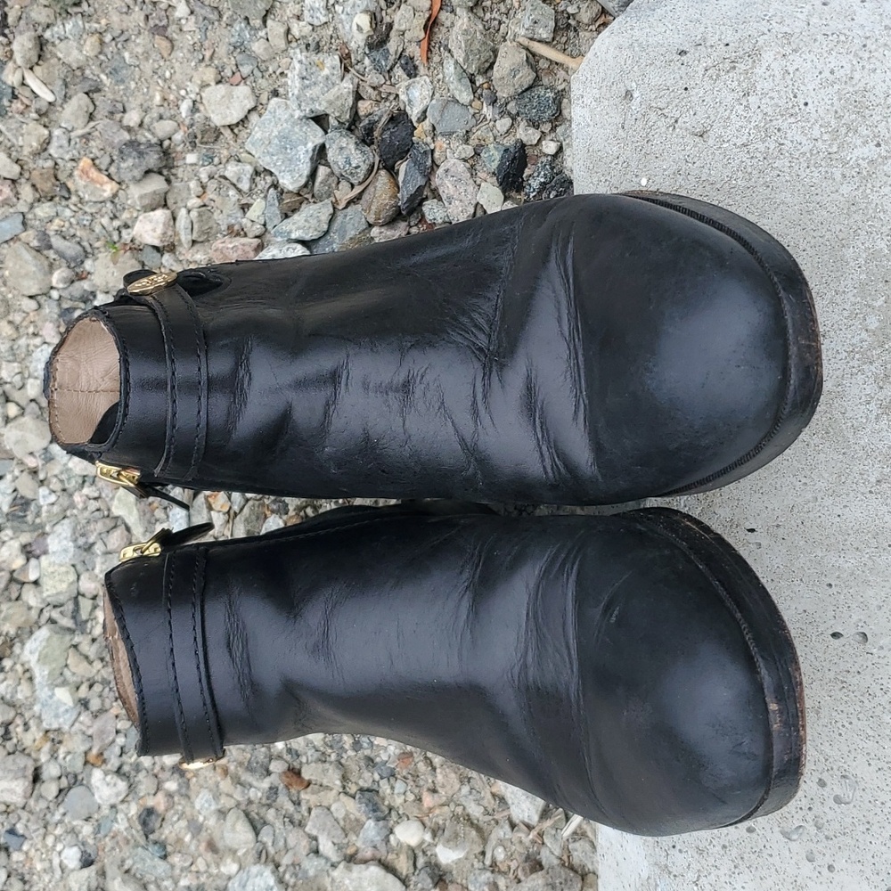 Tory Burch Black Leather Ankle Booties - Picture 10 of 10